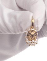 Подвеска из лимонного золота c эмалью и жемчугом