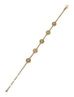 Браслет из золота c бриллиантами, малахитом и перламутром