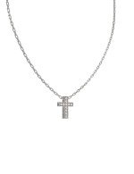 Крест из белого золота c бриллиантами