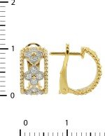 Серьги из лимонного золота 585 пробы c бриллиантами
