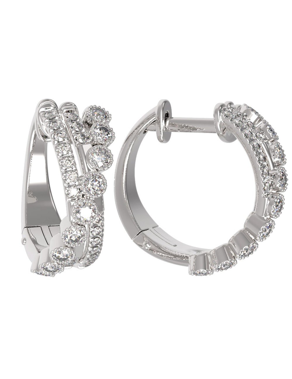 Серьги из белого золота c бриллиантами