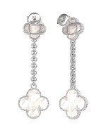 Серьги из белого золота c перламутром