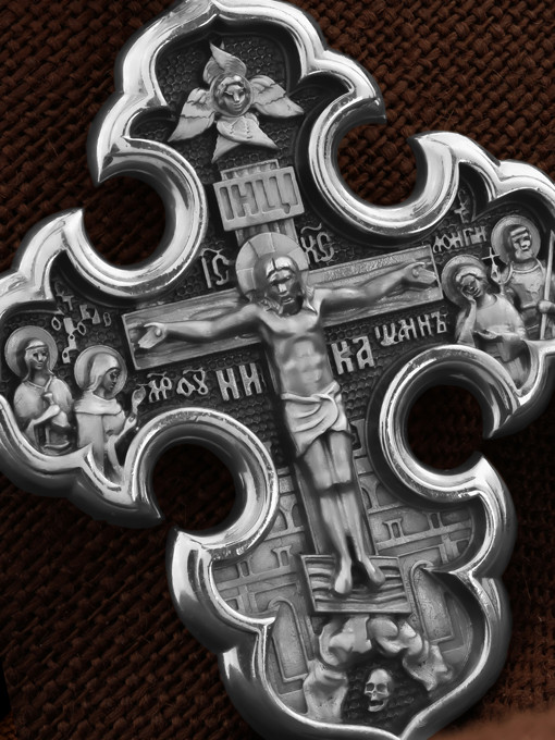 Крест из белого золота 585 пробы