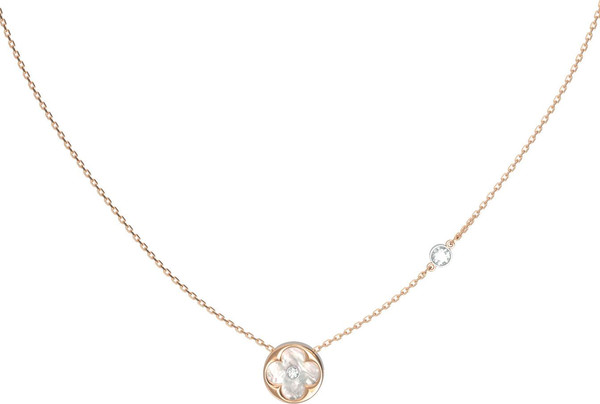 Колье из красного золота 585 пробы c бриллиантами и перламутром