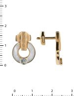 Серьги из золота c бриллиантами и перламутром