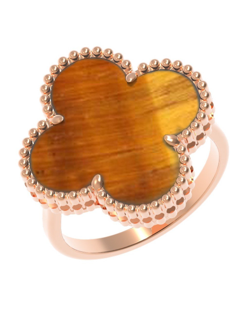 Кольцо из золота c тигровым глазом