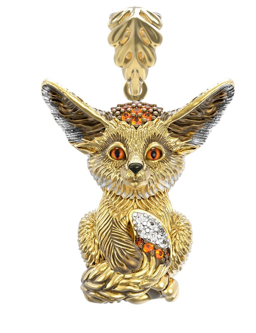 Подвеска из лимонного золота c эмалью и фианитом