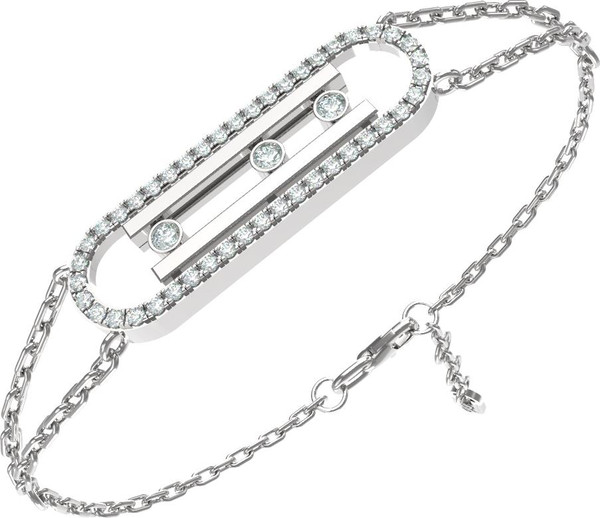 Браслет из белого золота 585 пробы c бриллиантами