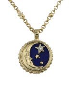 Колье из лимонного золота c бриллиантами, лазуритом и перламутром