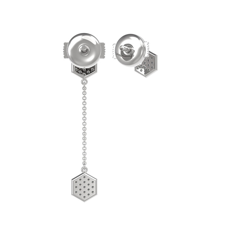 Серьги из белого золота 585 пробы c бриллиантами