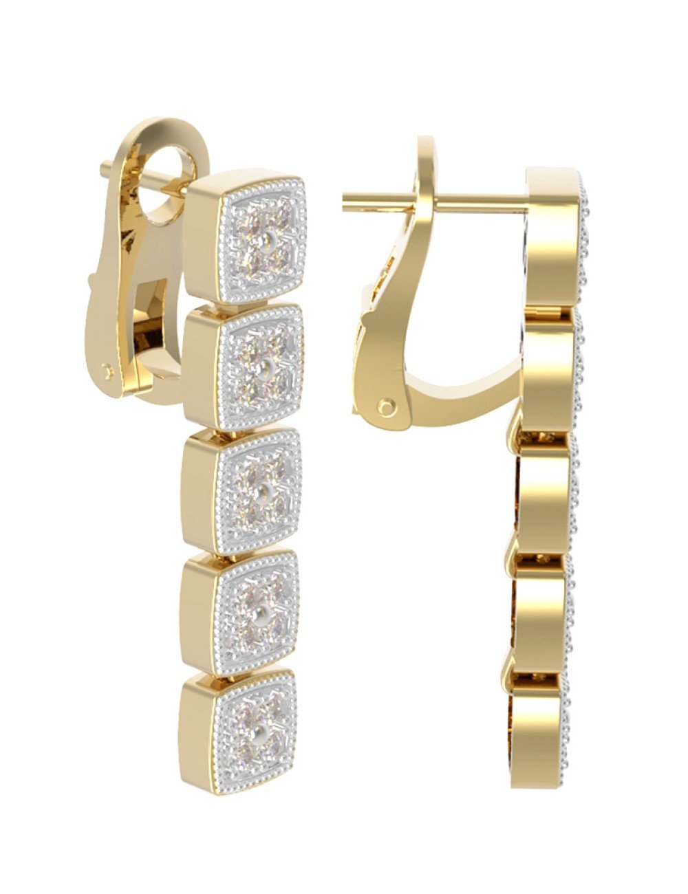 Серьги из лимонного золота c бриллиантами