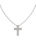 Крест из белого золота c бриллиантами