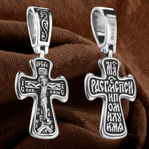 Крест из белого золота 585 пробы