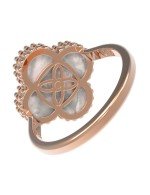 Кольцо из золота c бриллиантами и перламутром