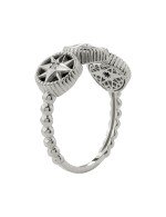 Кольцо из белого золота c бриллиантами и ониксом