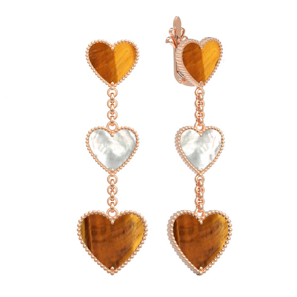 Серьги из красного золота 585 пробы c перламутром