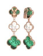 Серьги из золота c малахитом и перламутром