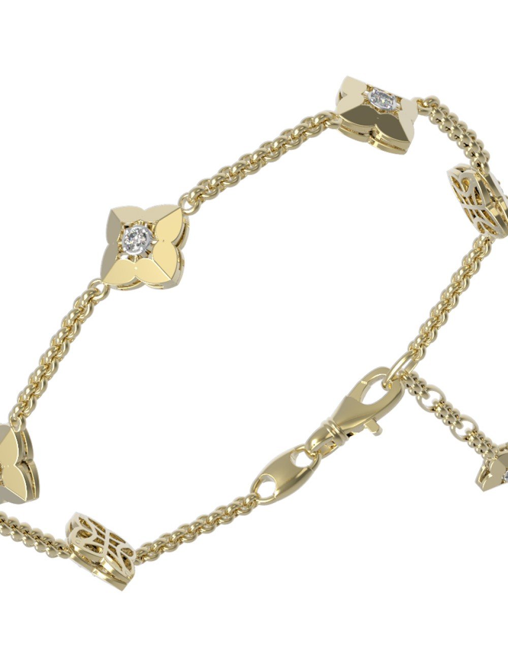 Браслет из лимонного золота c бриллиантами