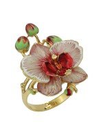 Кольцо из лимонного золота c эмалью