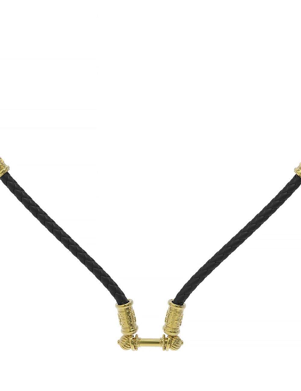 Гайтан из лимонного золота c кожаным шнурком