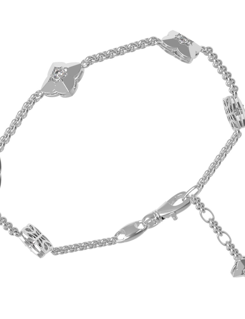 Браслет из белого золота c бриллиантами