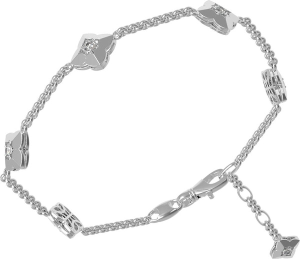 Браслет из белого золота 585 пробы c бриллиантами