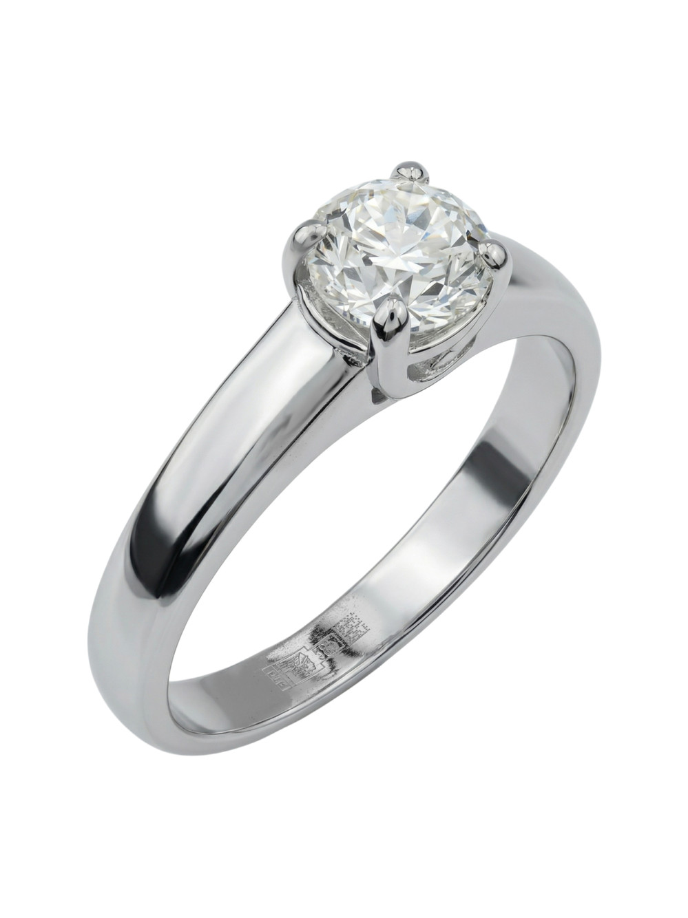 Кольцо из белого золота 585 пробы c бриллиантами