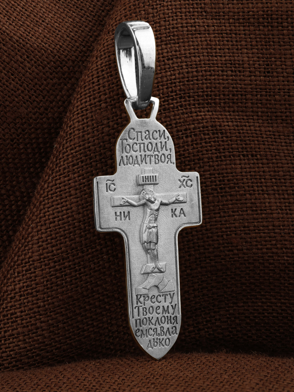 Крест из белого золота 585 пробы