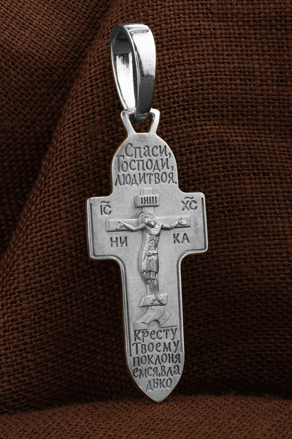 Крест из белого золота 585 пробы