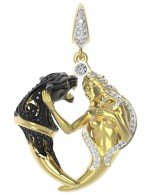 Подвеска из лимонного золота c фианитом