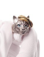 Кольцо из белого золота c эмалью