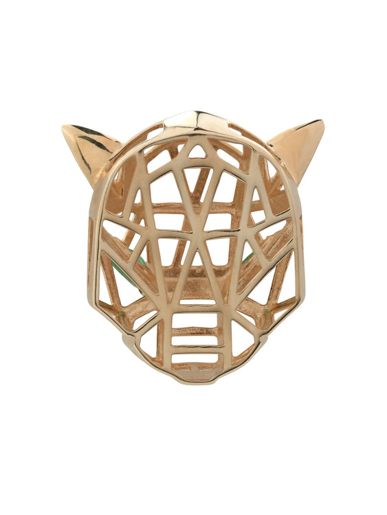 Подвеска из красного золота 585 пробы c изумрудом