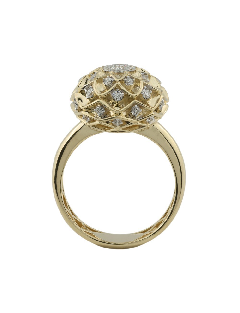 Кольцо из лимонного золота c бриллиантами