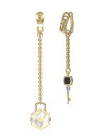 Серьги из лимонного золота c ониксом и перламутром