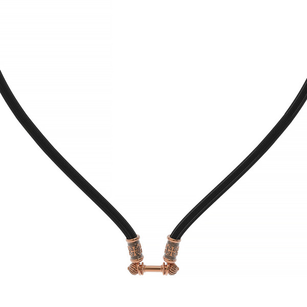 Цепь-шнурок шелк из красного золота 585 пробы c шёлковым шнурком