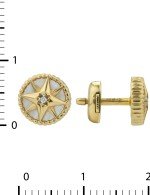 Серьги из лимонного золота c бриллиантами, ониксом и перламутром