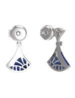 Серьги из белого золота c бриллиантами и лазуритом