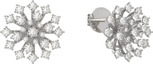 Серьги из белого золота 585 пробы c бриллиантами