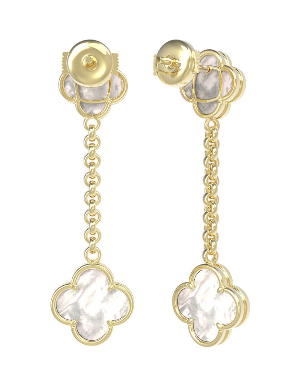 Серьги из лимонного золота c перламутром