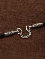 Гайтан из серебра 960 пробы c кожаным шнурком
