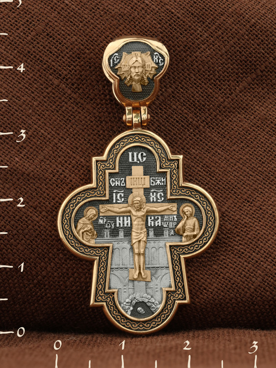 Крест из красного золота 585 пробы