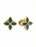 Серьги из лимонного золота c бриллиантами и малахитом