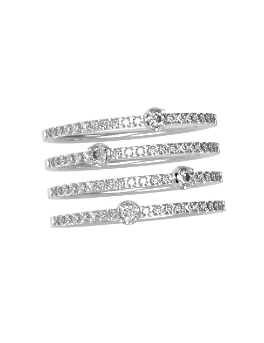 Кольцо из белого золота c бриллиантами