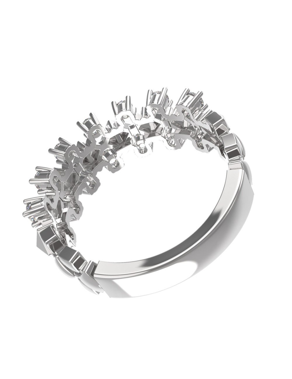 Кольцо из белого золота c бриллиантами