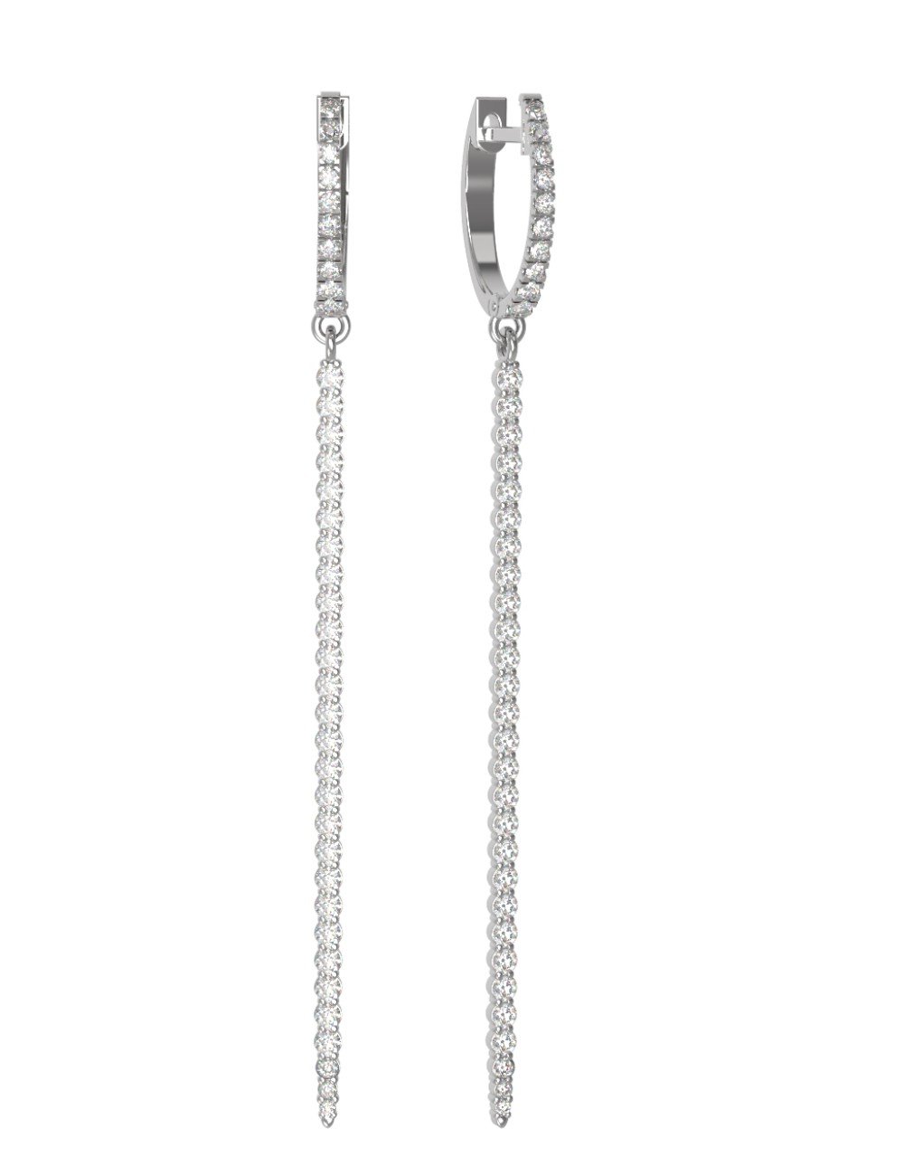 Серьги из белого золота c бриллиантами