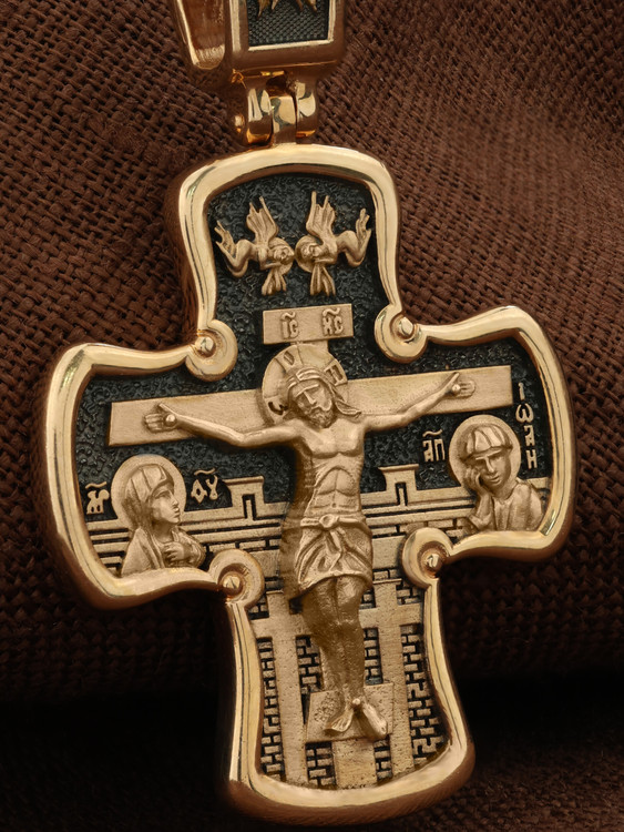 Крест из красного золота 585 пробы