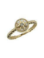 Кольцо из лимонного золота c бриллиантами и перламутром