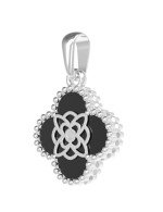 Подвеска из белого золота c бриллиантами и ониксом