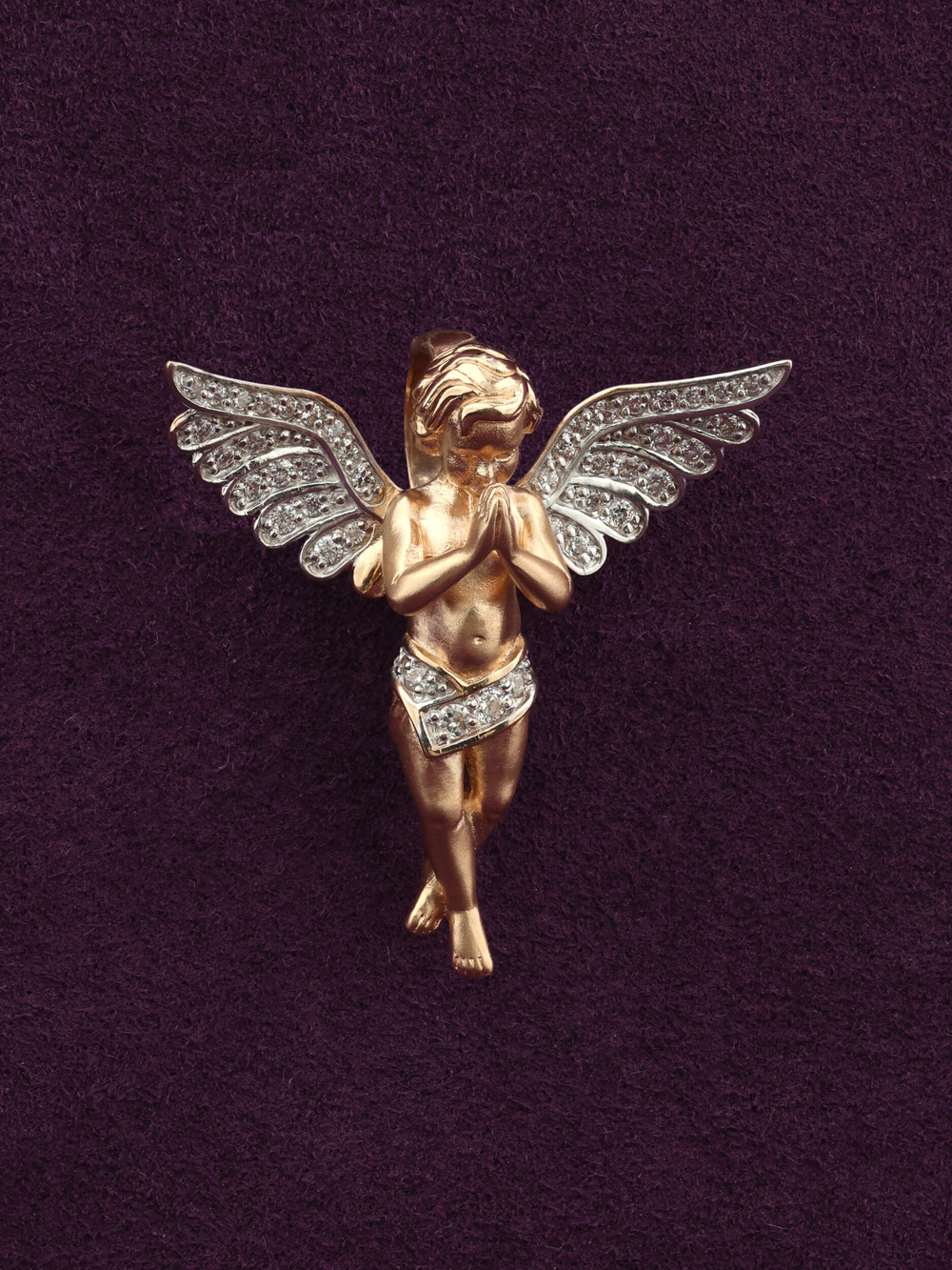 Подвеска из красного золота 585 пробы c фианитом