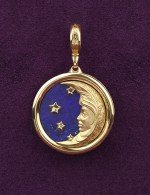 Подвеска из лимонного золота c бирюзой и лазуритом